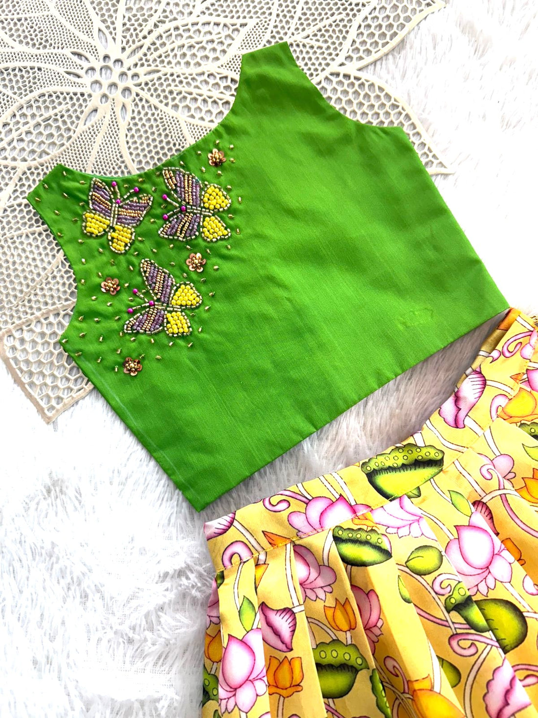 Varnika - Green Kalamkari Minipattu