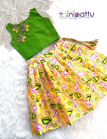 Varnika - Green Kalamkari Minipattu