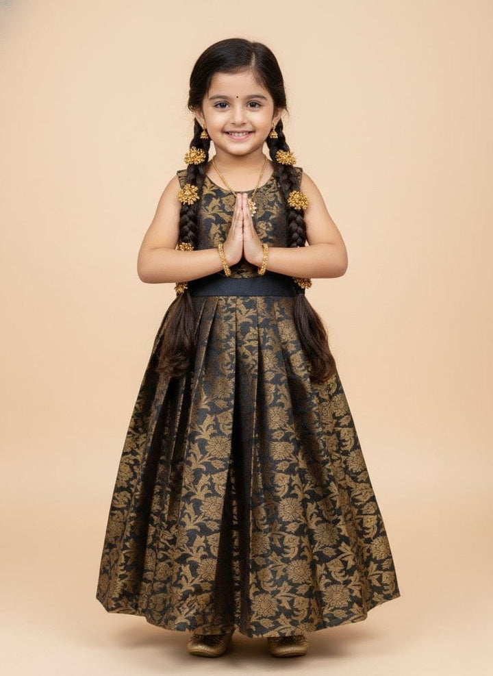 Kajal - Black Gold Frock Minipattu