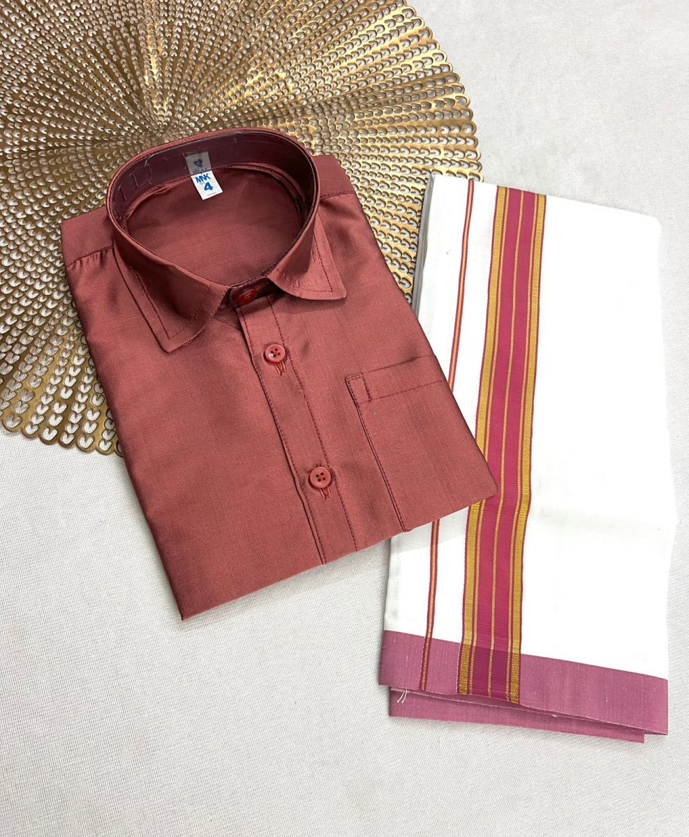 Adhavan - Pink Shirt & Vesti Combo