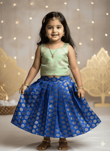 Amara -Pastel green blue Minipattu