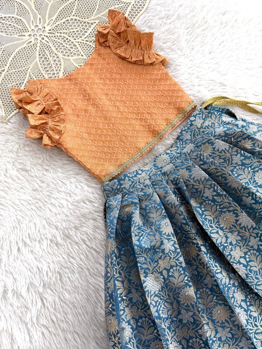 Amara - Peach Blue Minipattu