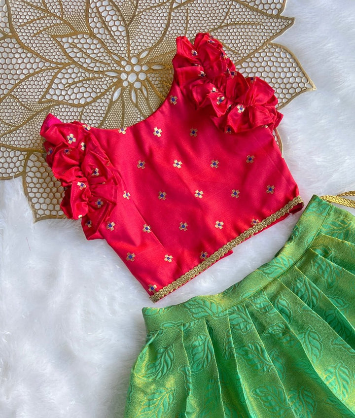 Amara -  Pink Green Minipattu