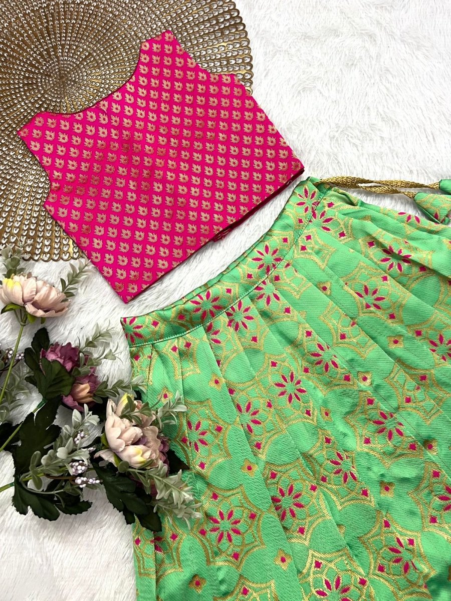 Amara -  Pink Green Minipattu