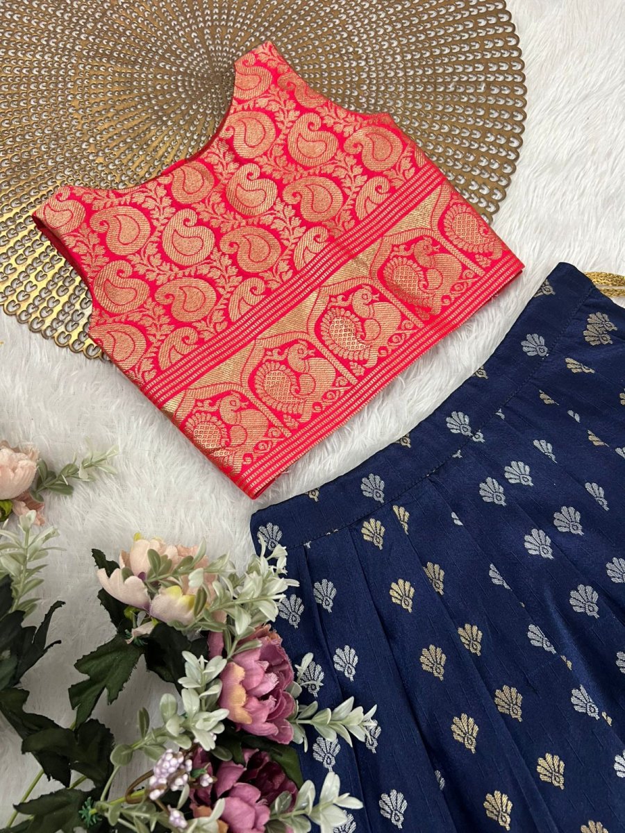 Amara - Pink Navy Minipattu