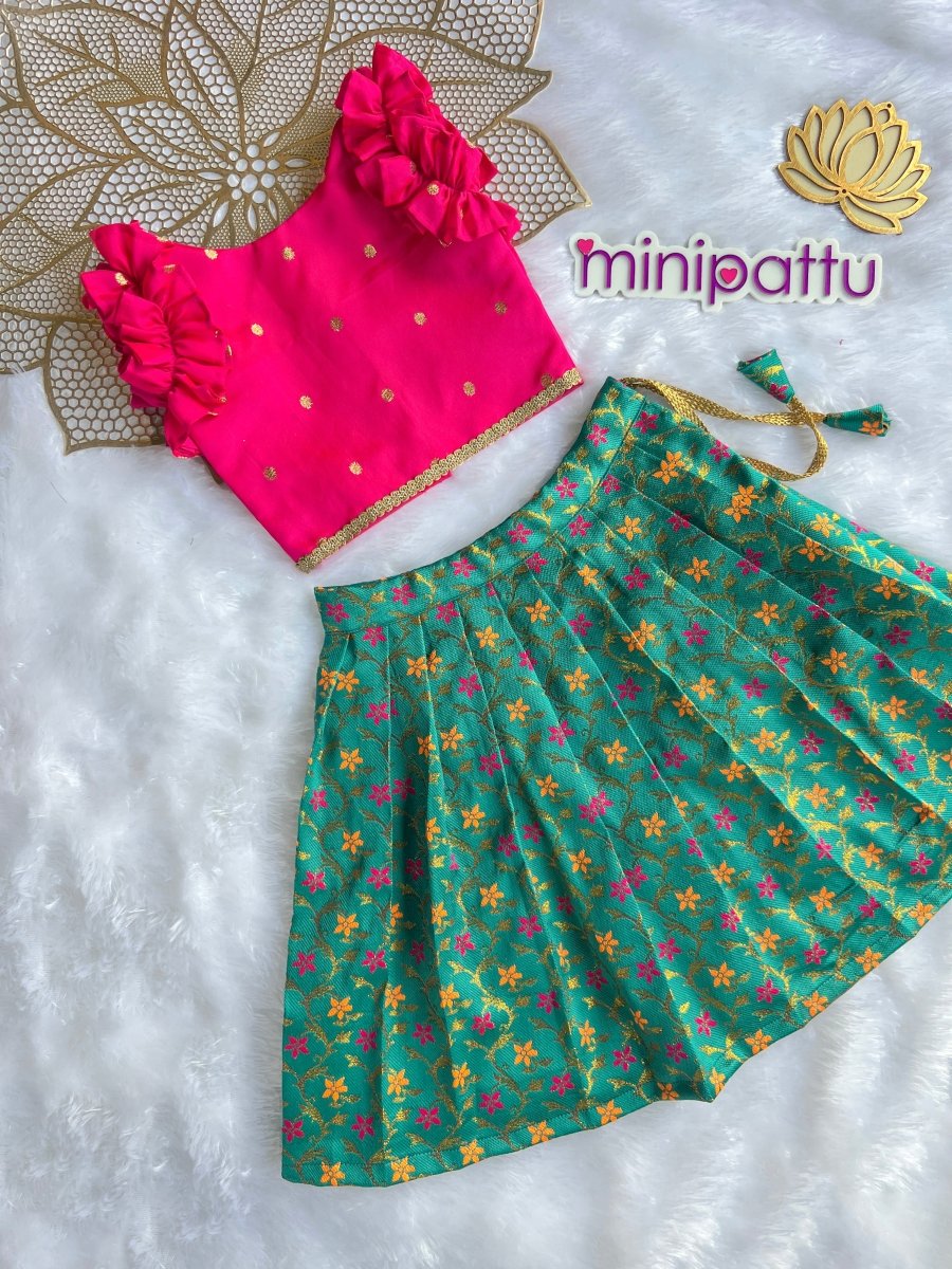 Amara -  Pink Teal Green Minipattu