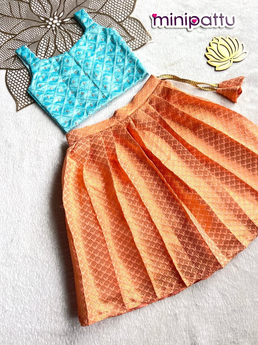 Aparna - Blue Peach Designer Minipattu