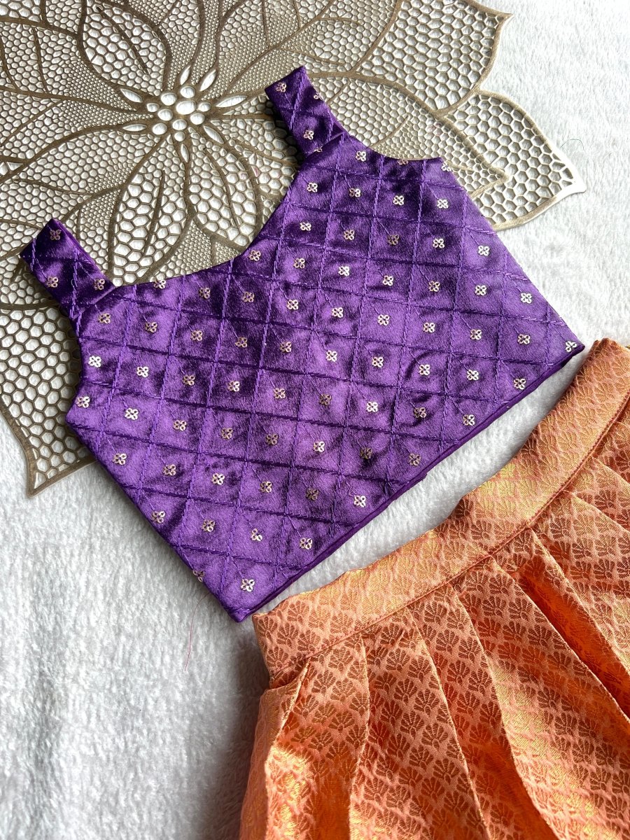 Aparna -Violet Peach Designer Minipattu
