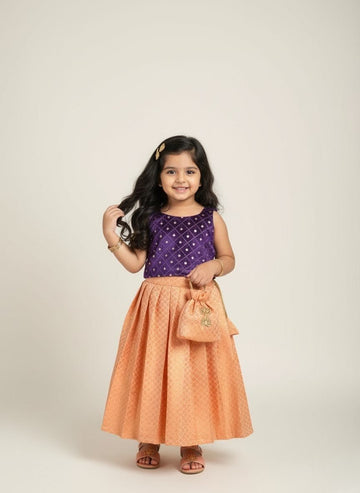 Aparna -Violet Peach Designer Minipattu