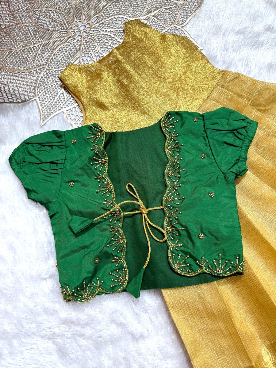 Heera - 2 in 1 Golden Green Designer MiniPattu