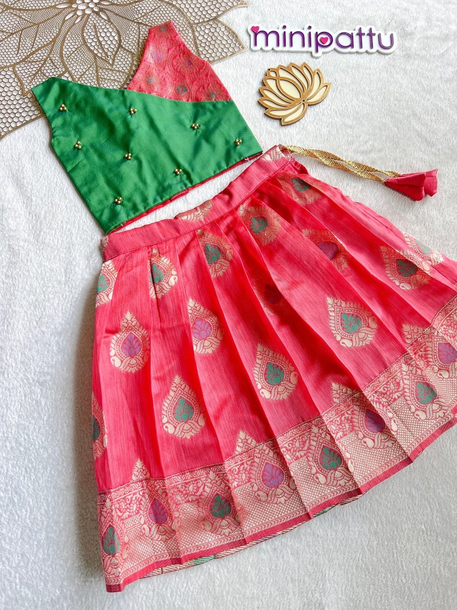 Jaanu - Green Pink Designer Minipattu