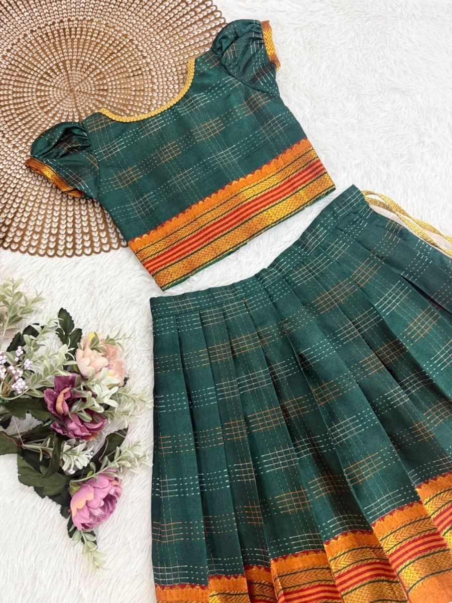 Kasturi - Green Chettinad silk cotton Minipattu