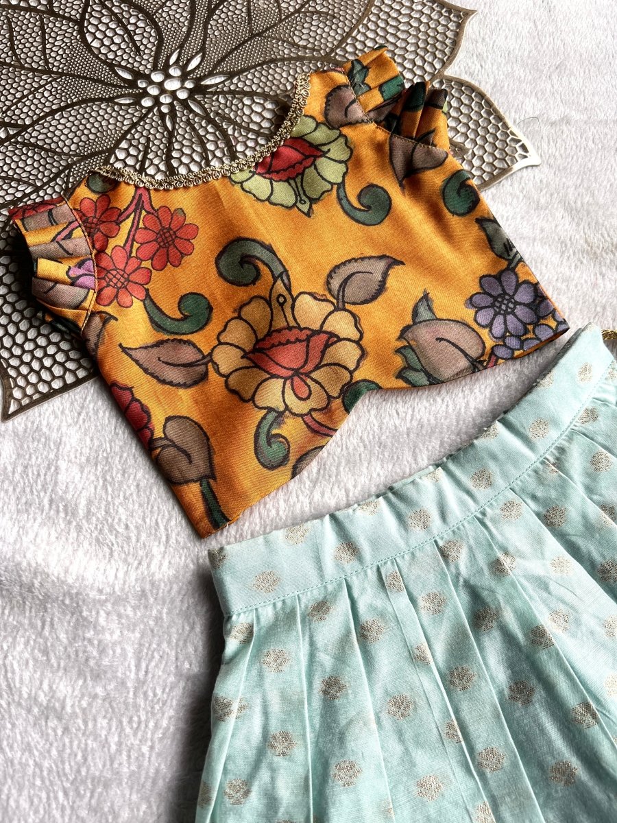 Kavi- Mustard Blue Minipattu