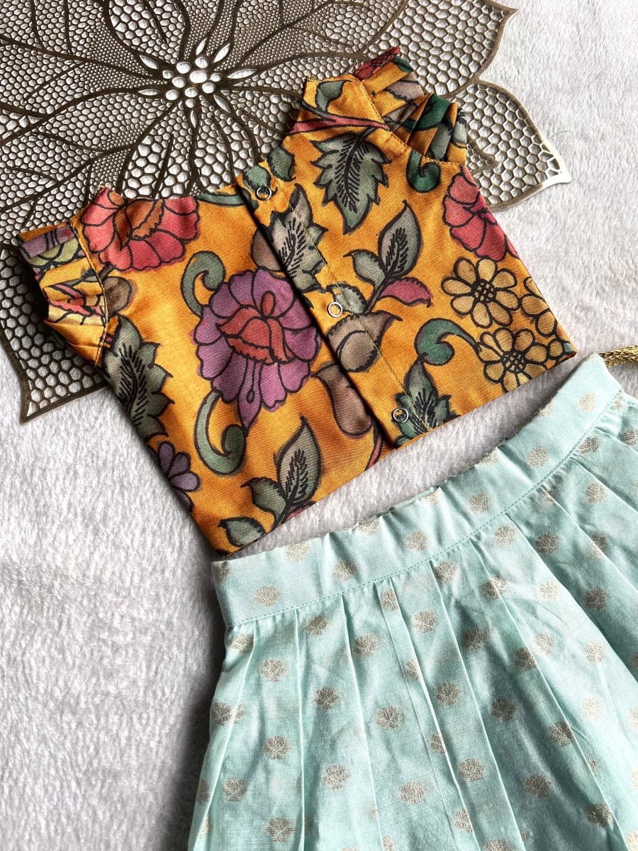 Kavi- Mustard Blue Minipattu