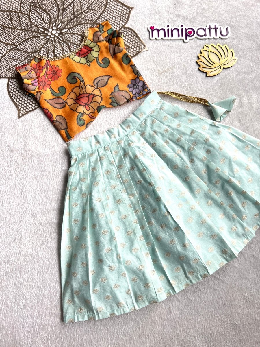 Kavi- Mustard Blue Minipattu