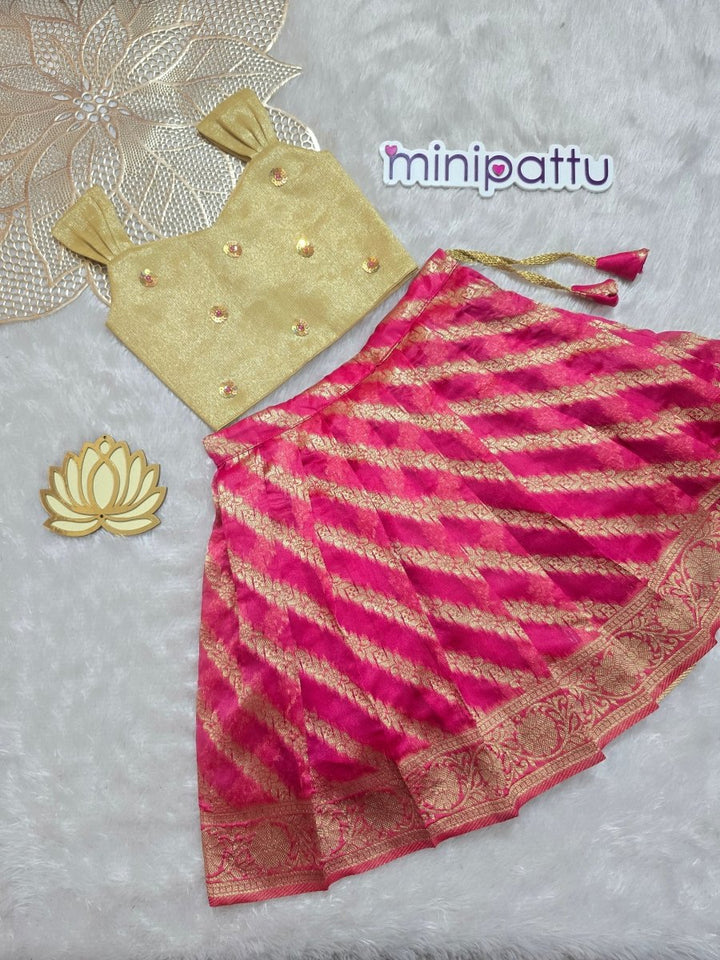 Kayal - Gold Pink Designer Minipattu