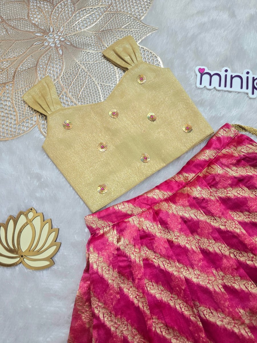 Kayal - Gold Pink Designer Minipattu