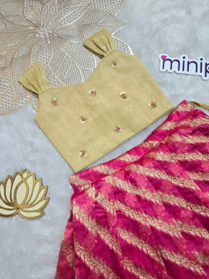Kayal - Gold Pink Designer Minipattu