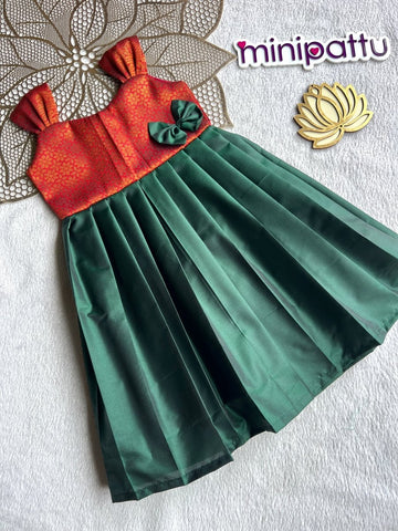 Malar - Maroon Green Frock Minipattu