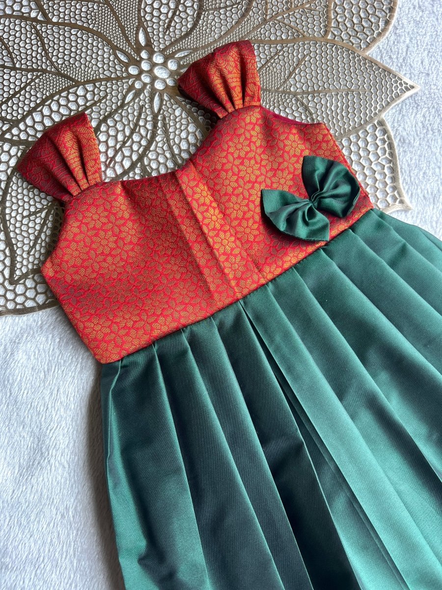 Malar - Maroon Green Frock Minipattu