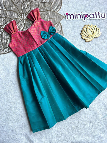 Malar - Pink Blue Frock Minipattu