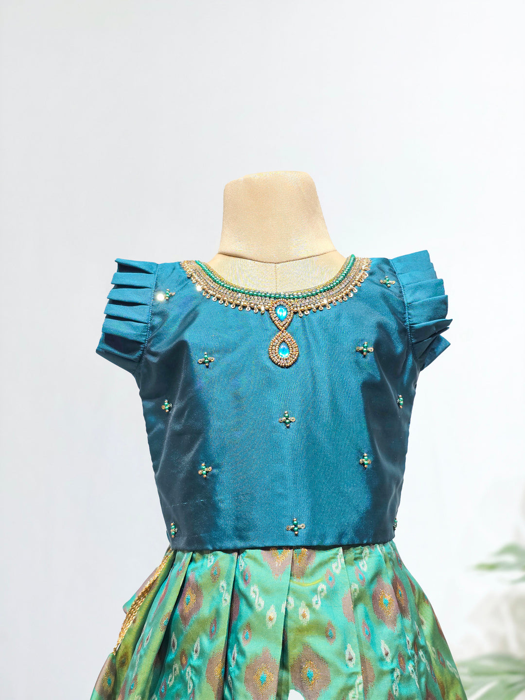 Vaishnavi - Teal Blue Designer Minipattu