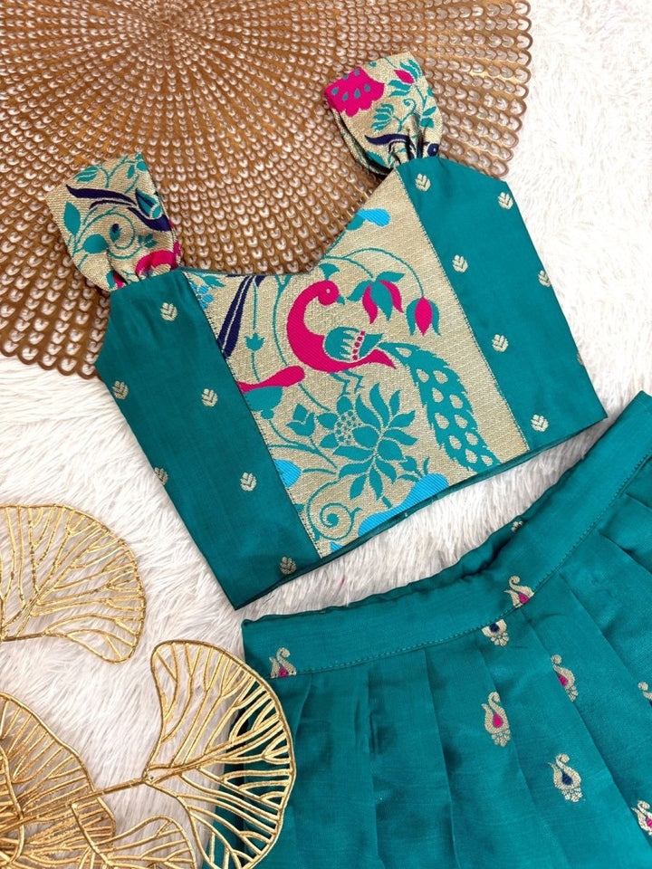 Mayuri - Teal Blue Designer Minipattu