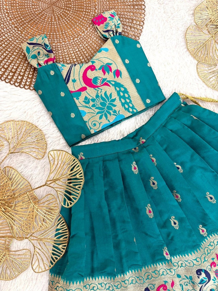 Mayuri - Teal Blue Designer Minipattu