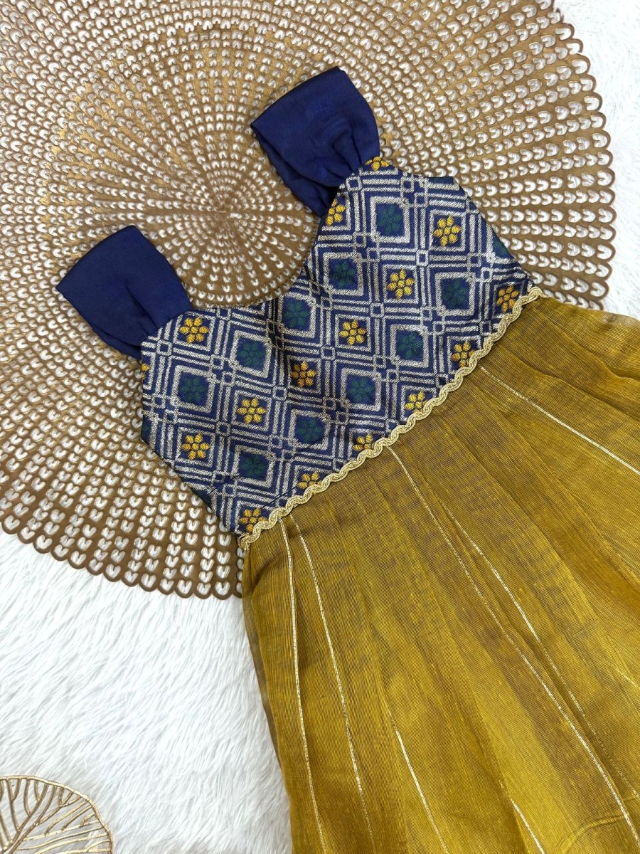 Mazhalai - Blue Musturd Frock Minipattu