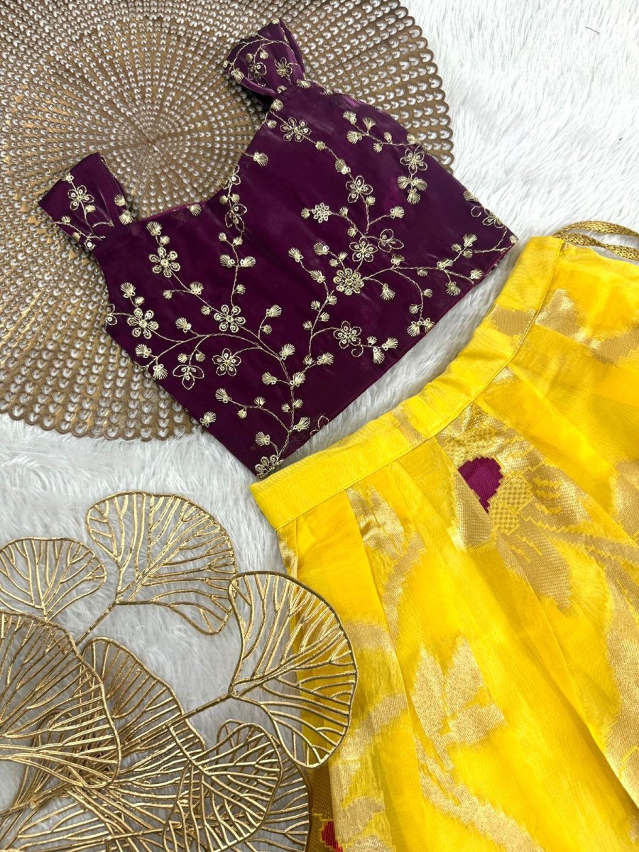 Pallavi - Purple Yellow Designer Minipattu