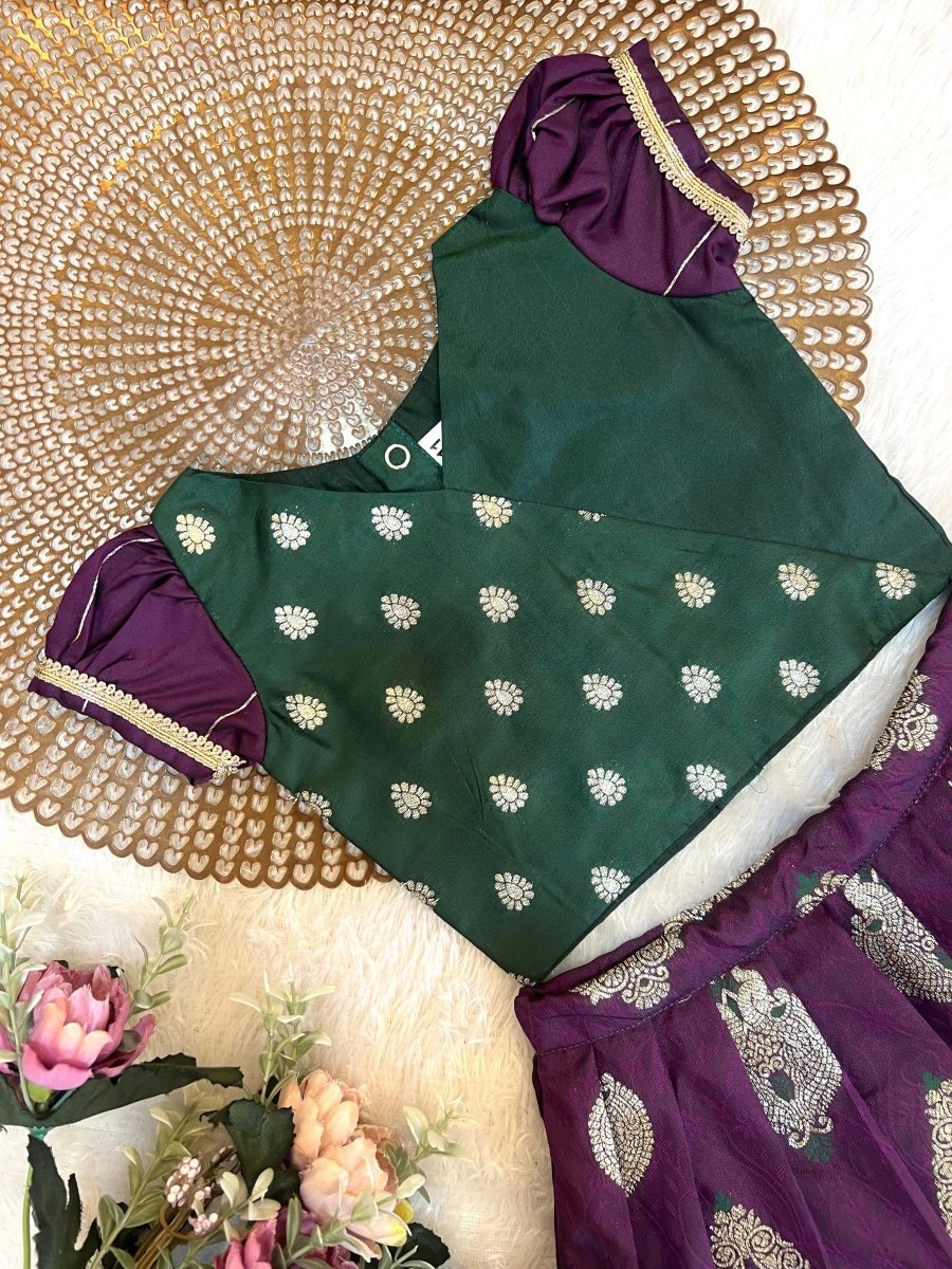 Rashmi - Dark Green Wine Designer Minipattu