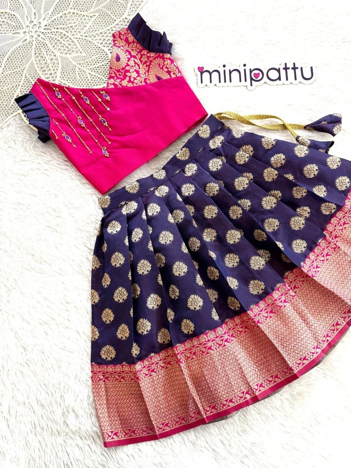 Rasya - Pink Blue Designer Minipattu