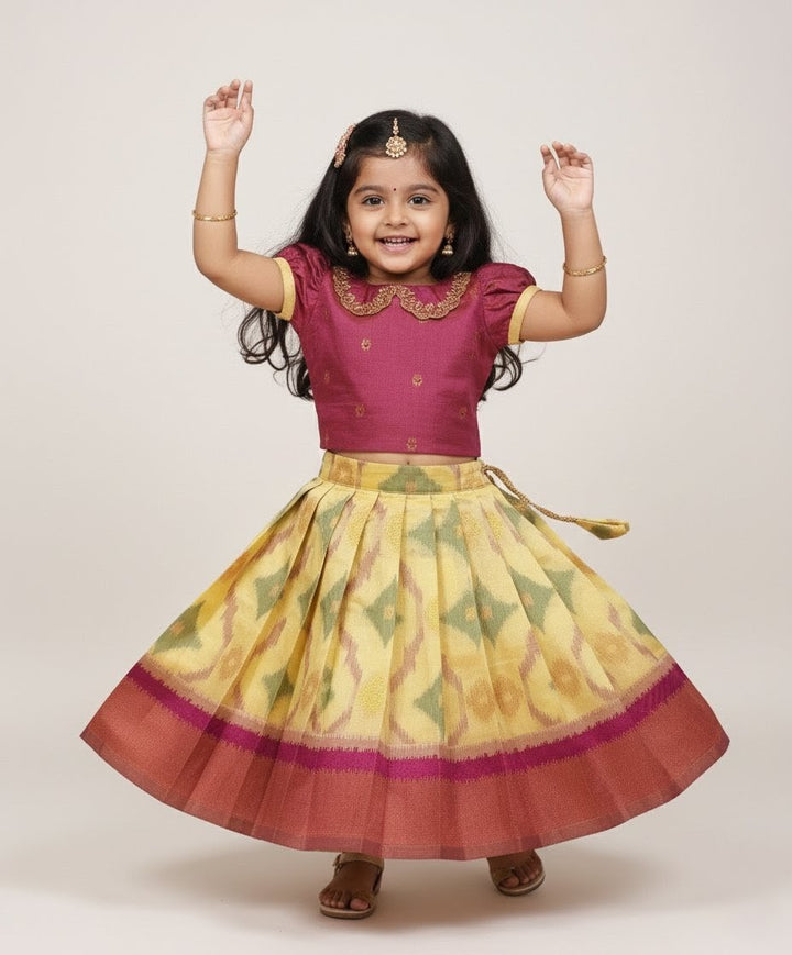 Kural -  Magenta Lemon Yellow Designer Minipattu