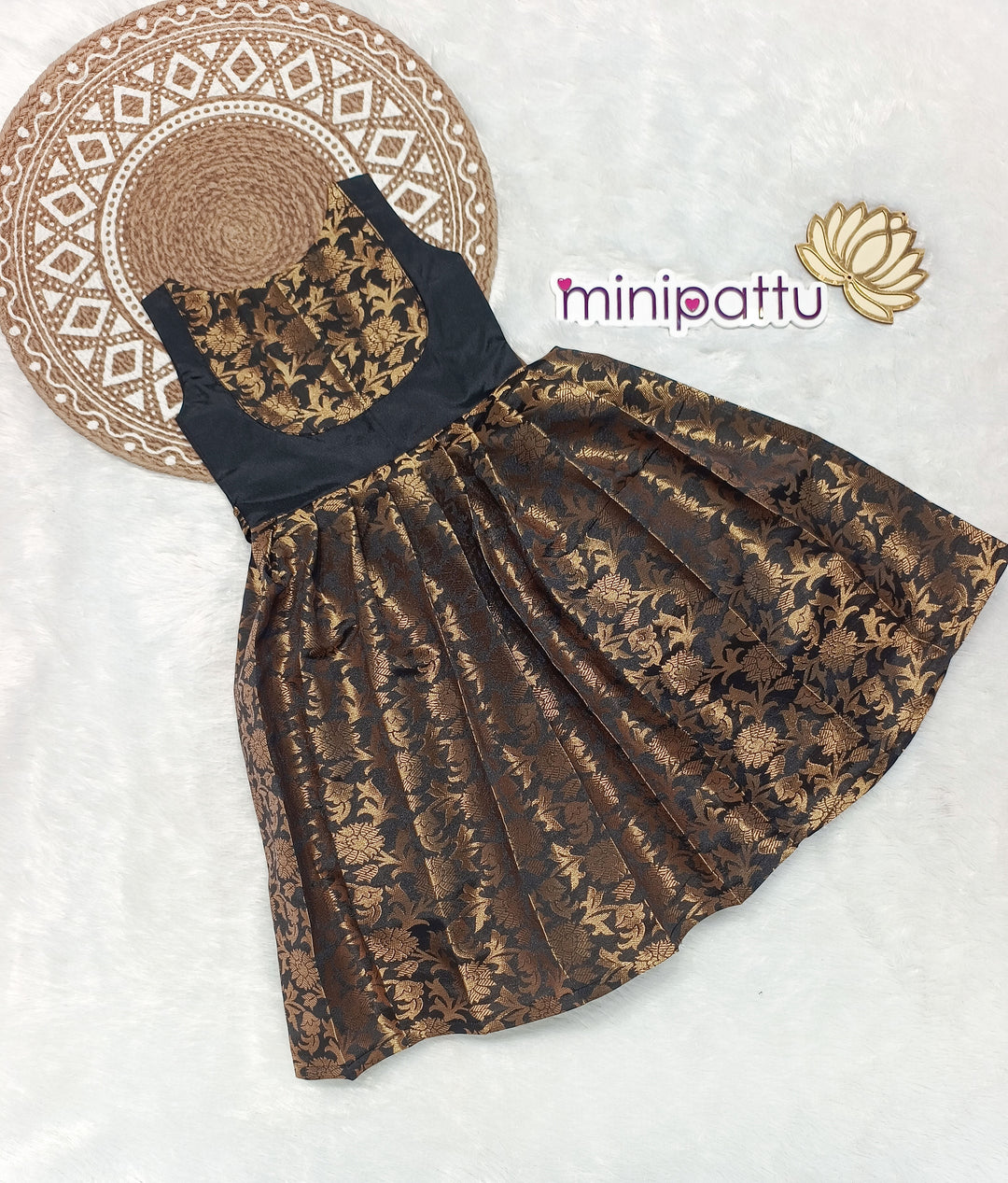Kajal - Black Gold Frock Minipattu