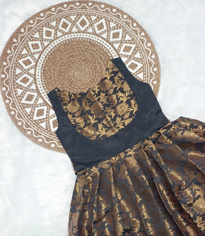 Kajal - Black Gold Frock Minipattu