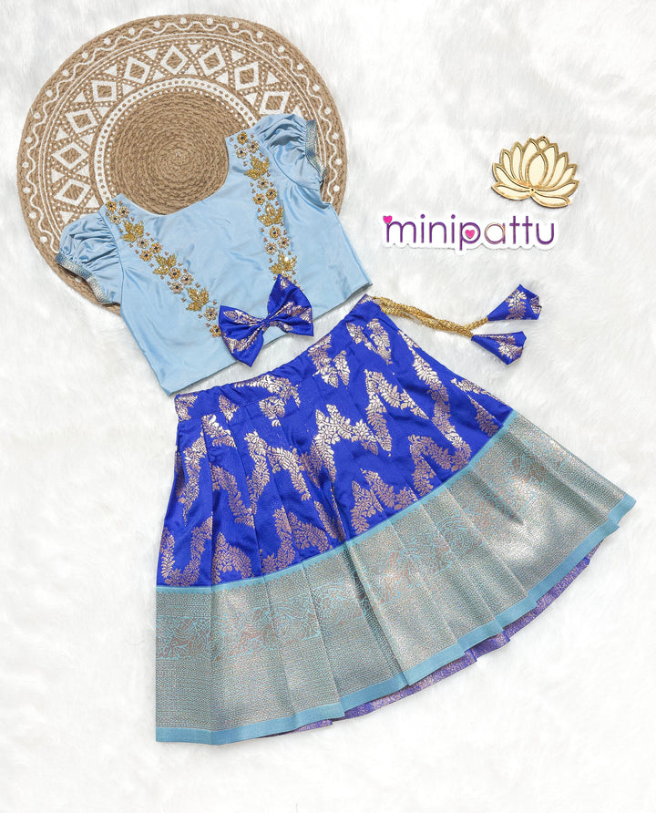Raveena - Blue Designer Minipattu