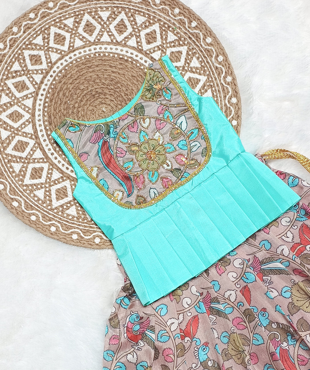 Rakshita - Turquoise Designer Minipattu