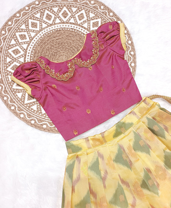 Kural -  Magenta Lemon Yellow Designer Minipattu