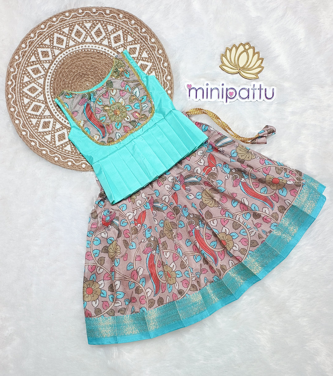 Rakshita - Turquoise Designer Minipattu