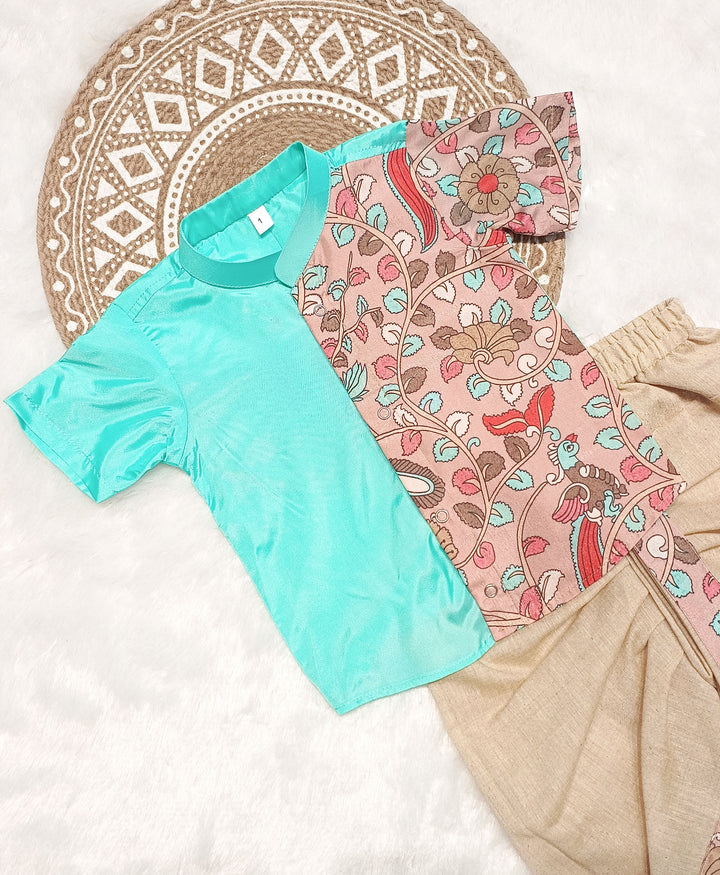 Yuvan -Turquoise Kurta & Dhothi Set