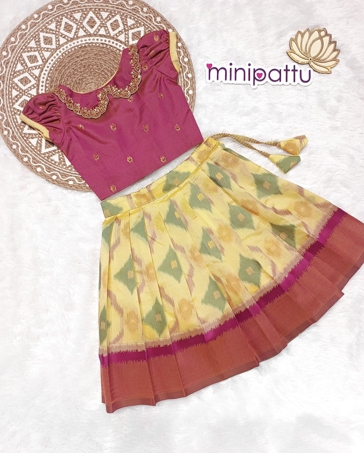 Kural -  Magenta Lemon Yellow Designer Minipattu