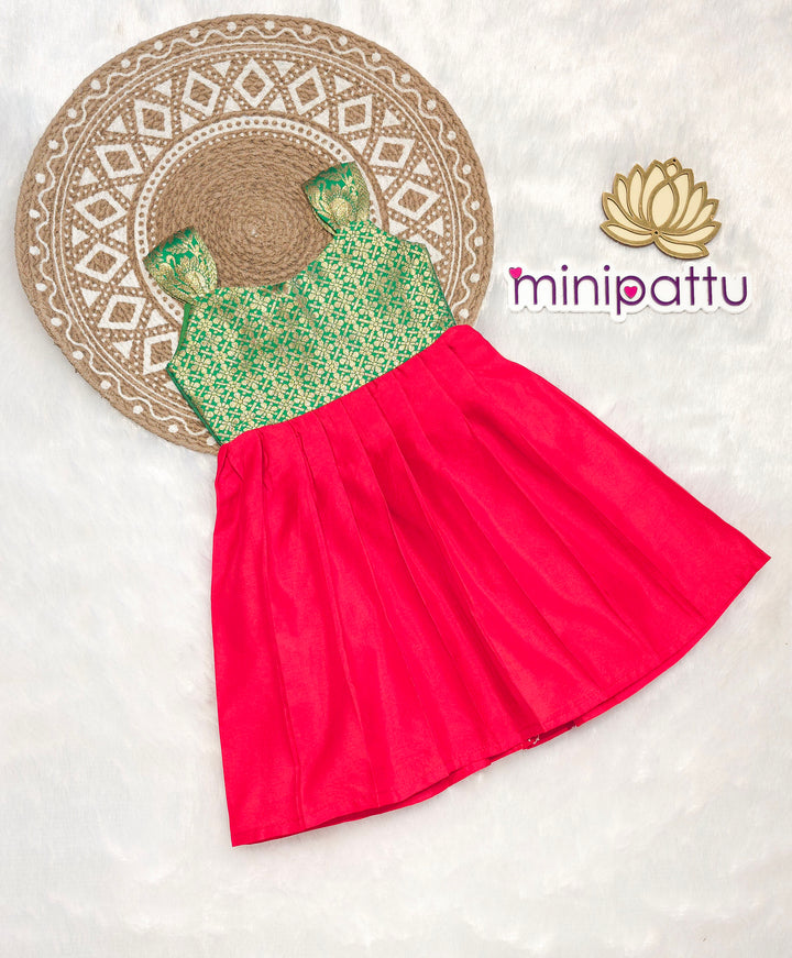 Anvika - Green Red Frock Minipattu