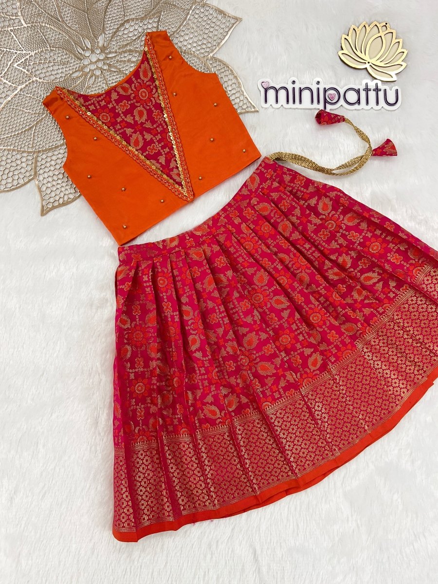 Sasha - Orange Pink Designer Minipattu