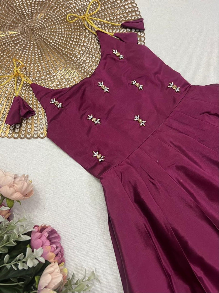 NB Tejas Burgundy Frock Minipattu