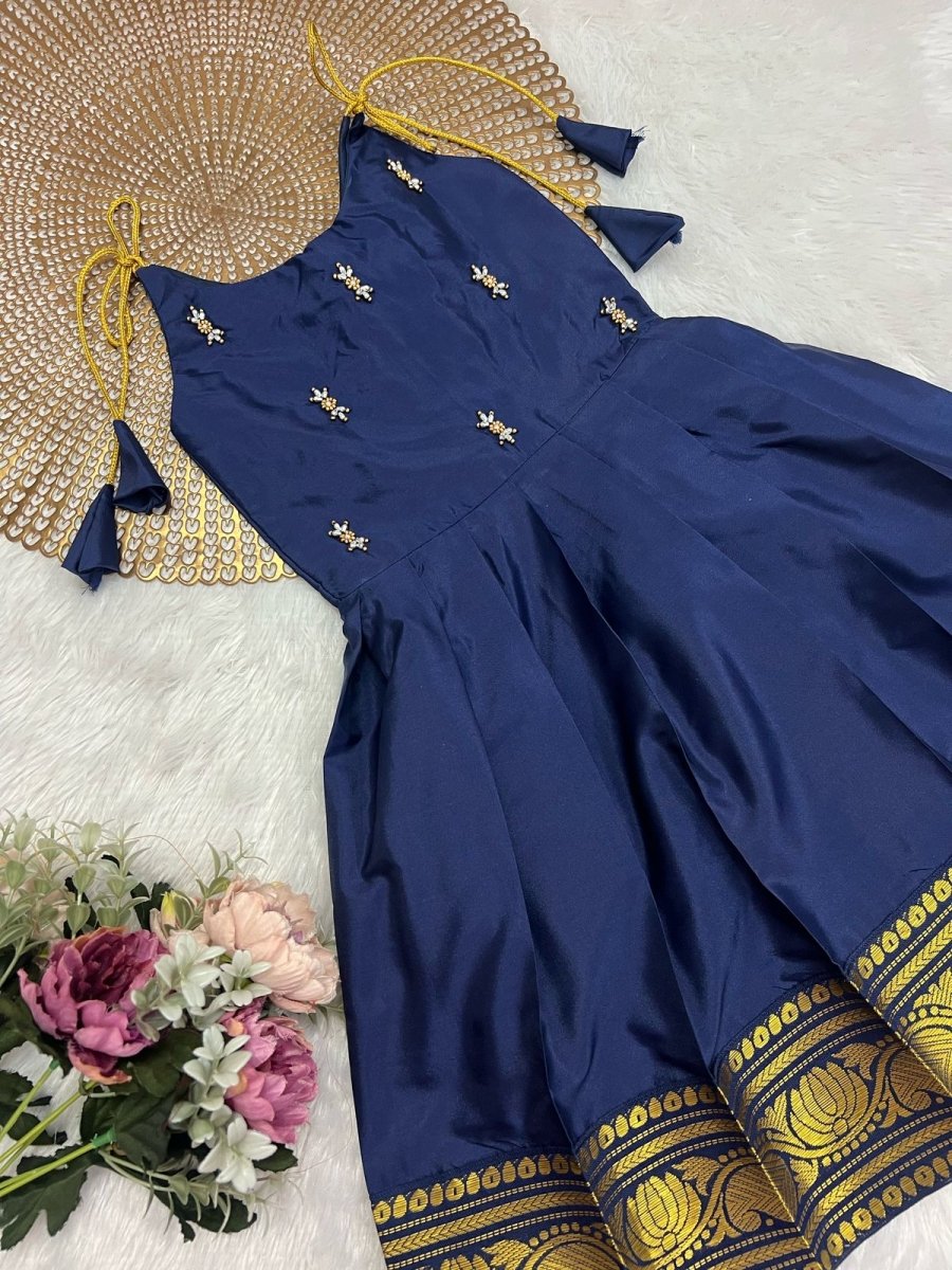 Tejas - Navy Blue Butta Frock